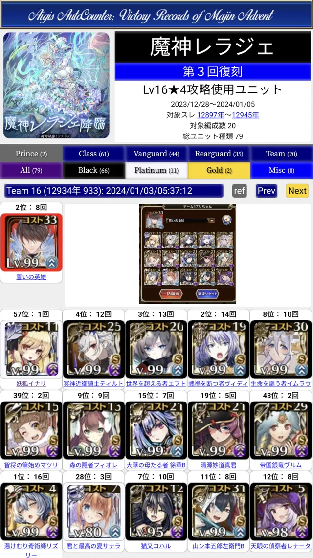開幕のガーゴイルとバリスタが無理ゲー！魔神レラジェ16攻略に挑むの参考画像 - わんにゃんランド - アイギス攻略まとめ & DB